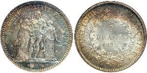 5 Franc Tercera República Francesa (1870-1940)  Plata 