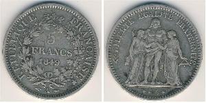 5 Franc Tercera República Francesa (1870-1940)  Plata 