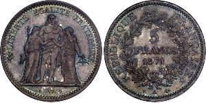 5 Franc Tercera República Francesa (1870-1940)  Plata 