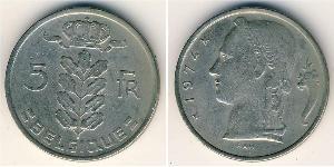 5 Franc Belgio Rame/Nichel 