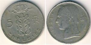 5 Franc Belgio Rame/Nichel 