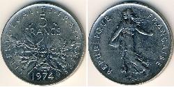 5 Franc Quinta Repubblica francese (1958 - ) Rame/Nichel 