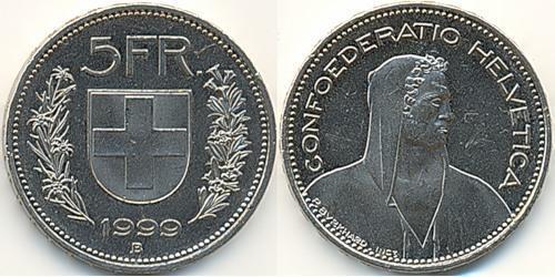 5 Franc Svizzera Rame/Nichel 