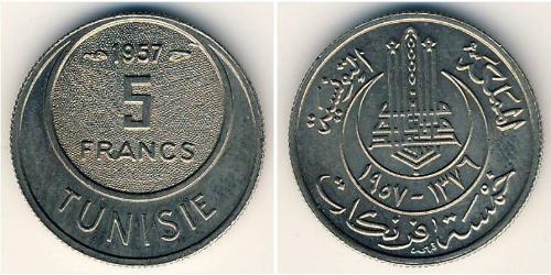 5 Franc Tunisia Rame/Nichel 