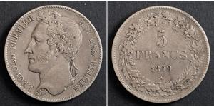 5 Franc Belgien Silber Leopold I. (Belgien) (1790-1865)
