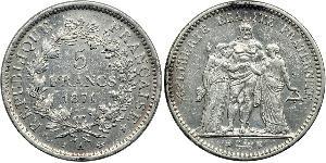 5 Franc Dritte Französische Republik (1870-1940)  Silber 