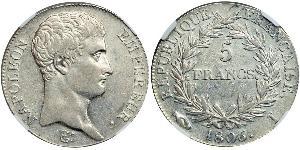 5 Franc Erstes Kaiserreich (1804-1814) Silber Napoleon Bonaparte(1769 - 1821)