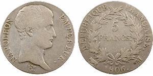 5 Franc Erstes Kaiserreich (1804-1814) Silber Napoleon Bonaparte(1769 - 1821)