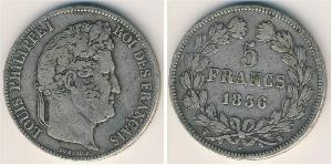 5 Franc Julimonarchie (1830-1848) / Frankreich Silber Louis-Philippe I (1773 -1850)