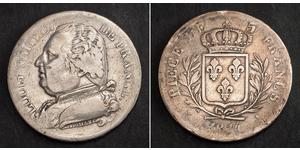5 Franc Kingdom of France (1815-1830) Silber Ludwig XVIII (1755-1824)
