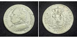 5 Franc Kingdom of France (1815-1830) Silber Ludwig XVIII (1755-1824)