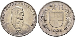 5 Franc Schweiz Silber 