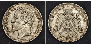 5 Franc Zweites Kaiserreich (1852-1870) Silber Napoleon III (1808-1873)