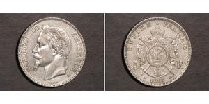 5 Franc Zweites Kaiserreich (1852-1870) Silber Napoleon III (1808-1873)