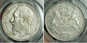 5 Franc null Silber Leopold II (1835 - 1909)