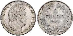 5 Franc France / July Monarchy (1830-1848) Silver Louis Philippe I of France (1773 -1850)