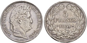 5 Franc France / July Monarchy (1830-1848) Silver Louis Philippe I of France (1773 -1850)