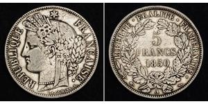 5 Franc French Second Republic (1848-1852) Silver 
