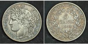 5 Franc French Second Republic (1848-1852) Silver 