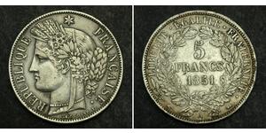 5 Franc French Second Republic (1848-1852) Silver 