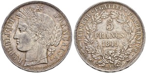 5 Franc French Second Republic (1848-1852) Silver 