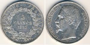 5 Franc French Second Republic (1848-1852) Silver Napoleon III (1808-1873)