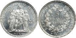 5 Franc French Third Republic (1870-1940)  Silver 