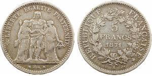 5 Franc French Third Republic (1870-1940)  Silver 
