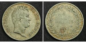 5 Franc July Monarchy (1830-1848) Silver Louis Philippe I of France (1773 -1850)