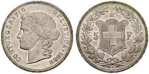 5 Franc Switzerland Silver 