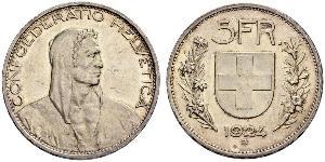5 Franc Switzerland Silver 