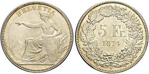 5 Franc Switzerland Silver 