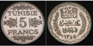5 Franc Tunisia Silver 