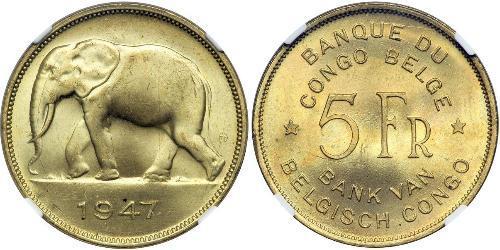 5 Franc Geschichte der Demokratischen Republik Kongo (1908 - 1960)  