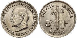 5 Franc 維希法國 (1940 - 1944)  菲利普·贝当