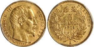 5 Franc 法蘭西第二帝國 (1852 - 1870) 金 拿破仑三世