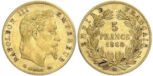 5 Franc 法蘭西第二帝國 (1852 - 1870) 金 拿破仑三世