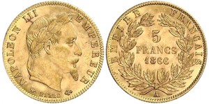 5 Franc 法蘭西第二帝國 (1852 - 1870) 金 拿破仑三世