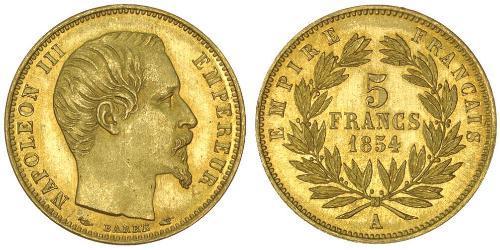 5 Franc 法蘭西第二帝國 (1852 - 1870) 金 拿破仑三世