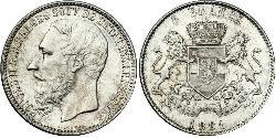 5 Franc 剛果自由邦 (1885 - 1908) 銀 利奥波德二世 (比利时)