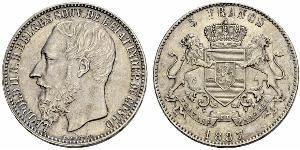 5 Franc 剛果自由邦 (1885 - 1908) 銀 利奥波德二世 (比利时)