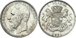 5 Franc 剛果自由邦 (1885 - 1908) 銀 利奥波德二世 (比利时)