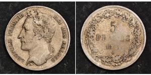 5 Franc 比利时 銀 利奥波德一世 (比利时) (1790 - 1865)