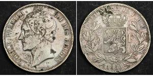 5 Franc 比利时 銀 利奥波德一世 (比利时) (1790 - 1865)