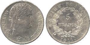 5 Franc 法兰西第一帝国 (1804 - 1814) 銀 拿破仑一世(1769 - 1821)
