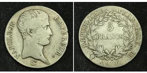 5 Franc 法兰西第一帝国 (1804 - 1814) 銀 拿破仑一世(1769 - 1821)