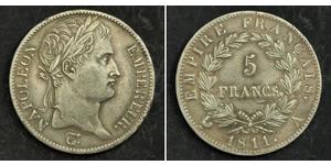5 Franc 法兰西第一帝国 (1804 - 1814) 銀 拿破仑一世(1769 - 1821)
