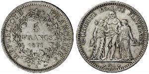 5 Franc 法兰西第三共和国 (1870 - 1940) 銀 