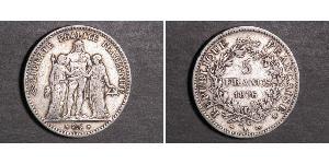 5 Franc 法兰西第三共和国 (1870 - 1940) 銀 