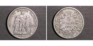 5 Franc 法兰西第三共和国 (1870 - 1940) 銀 